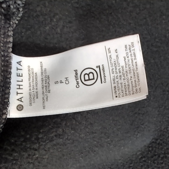 Athleta Dark Grey Crewneck Sweatshirt Zip Pockets SIze Small - Picture 4 of 5